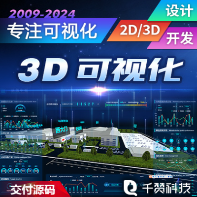 2D3D可视化监控预警数据可视化大屏设计看板图形化前端