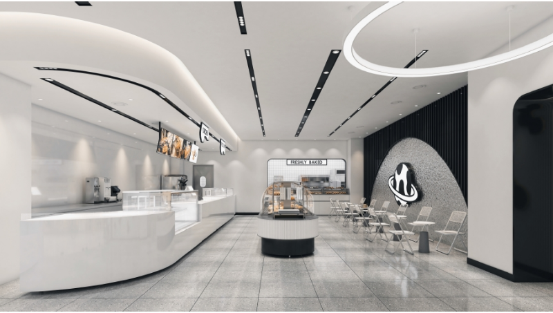 奶茶饮品店烘焙店设计小吃店铺效果图室内设计施工图