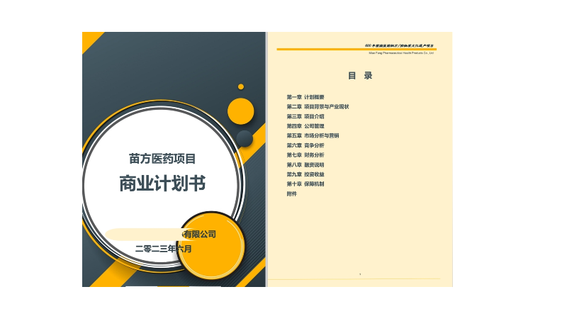 苗药项目<hl>商业计划书</hl>