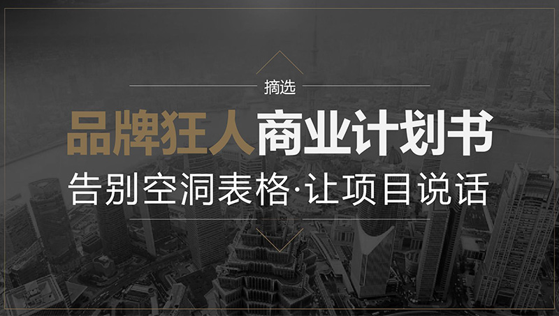 B端企业招商路演商业计划书策划文案商业概念定位