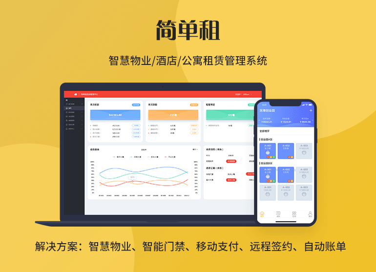 智慧物业软件开发|酒店公寓办公楼租赁管理系统：简单租