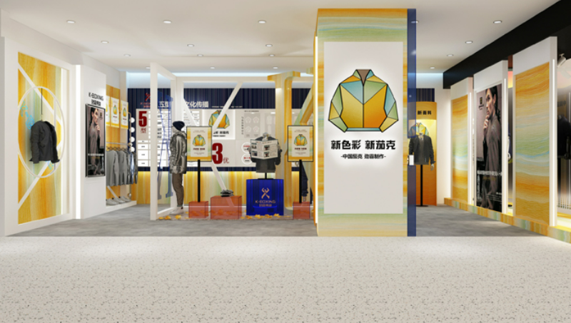 勁霸男裝39平方快閃店—店鋪展廳門頭服裝店SI空間設(shè)計(jì)