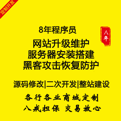 网<hl>站</hl>升级<hl>维护</hl>服务器安装搭建迁移*恢复*