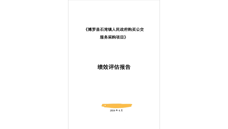 政府购买公交服务采购项目绩效评估报告