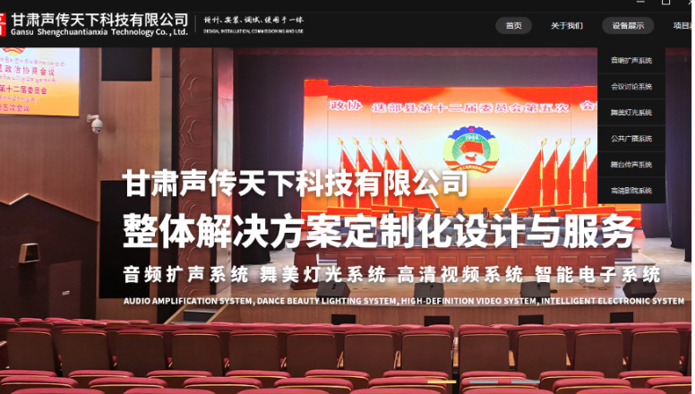 甘肅某音響公司網(wǎng)站搭建