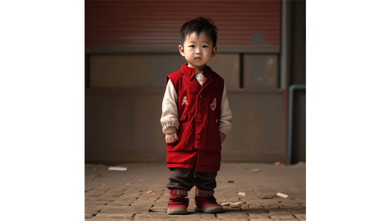 小孩，马甲，国朝风格