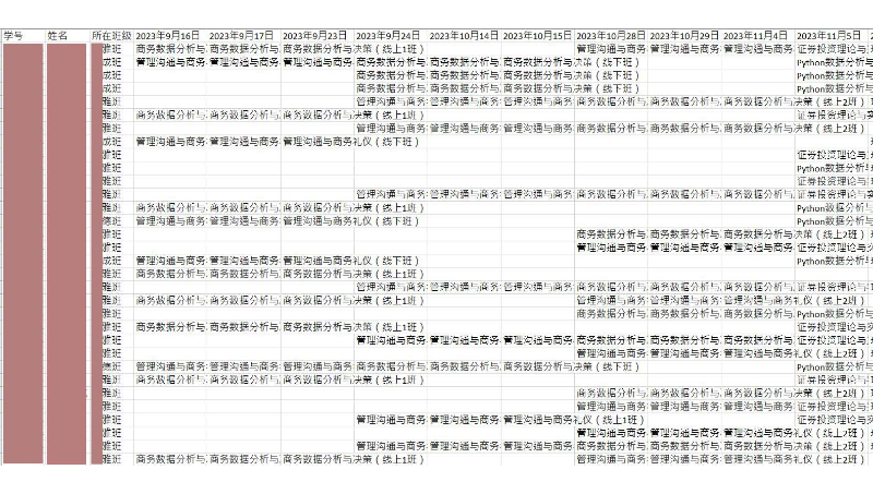 某高校MBA選修課程排課及課表自動(dòng)生成