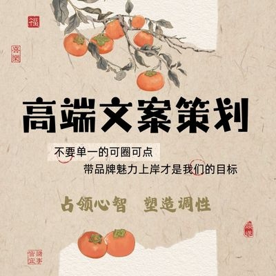 高端创意品牌文案策划 致力于ai所创作不来的…