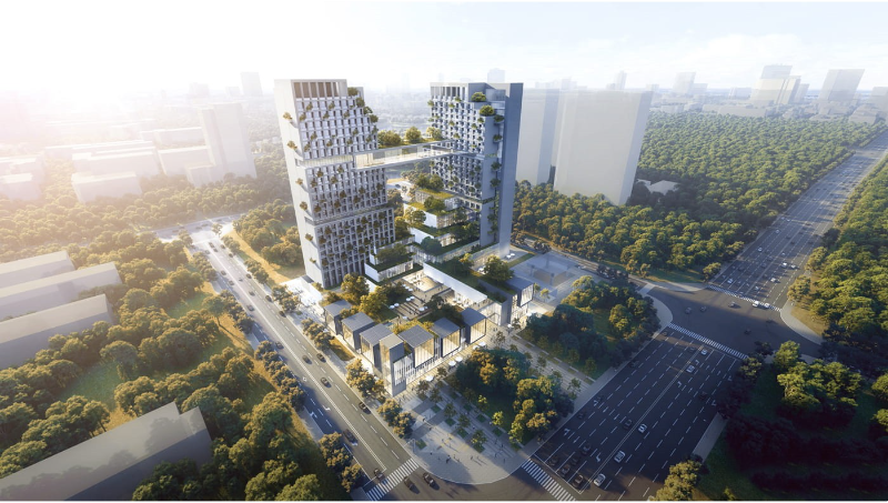商業(yè)街廣場公共空間園林建筑工程景觀裝修施工效果圖