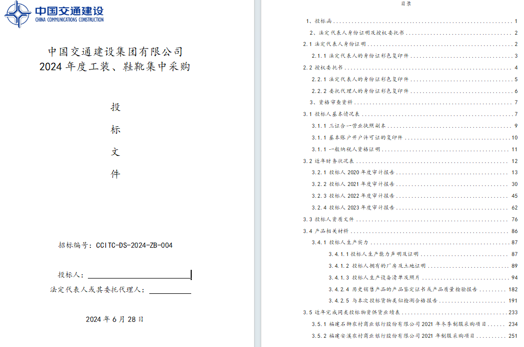 投标文件制作，商务标技术标