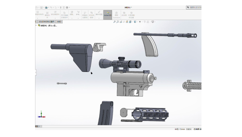 sw m416建模模型