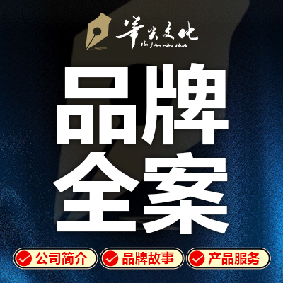 品牌全案策劃寫公司簡介品牌文化品牌故事理念PPT