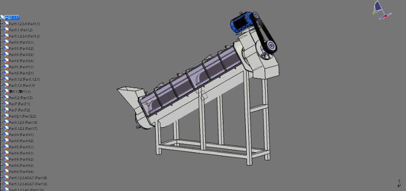 臥式脫水機(jī)，摩擦機(jī)建模