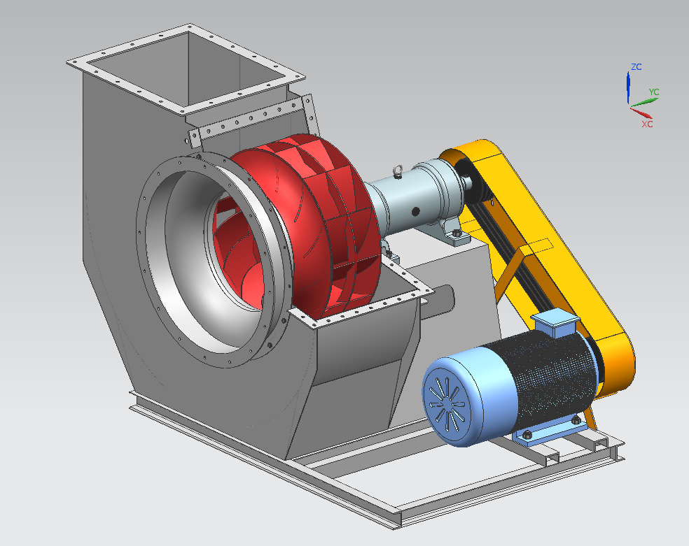 工业离心风机建模，装配，客户展示